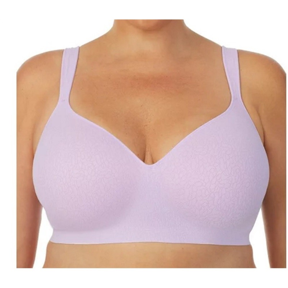 NWT 2 Secret Treasures 40DDD Purple & Ivory Wirefree Balconette Bra 97479